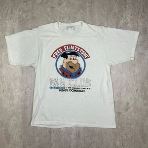 Vintage 80s Fred Flintstone Fan Club Cal Cru White T-Shirt Men’s Size L - Picture 1 of 8