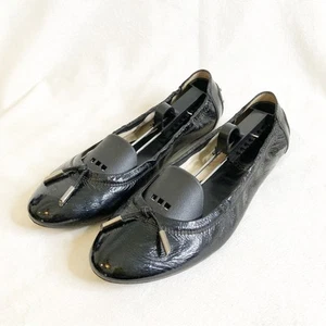 Tods black patent leather bow ballet flats size 38.5 or US 8 - Picture 1 of 16
