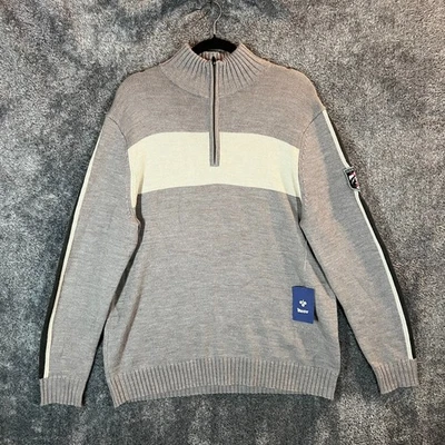 Suéter Meister Para Hombres XL Gris Lana Mezcla Acrílico Cole Tejido Cuello Acanalado 1/4 Cremallera Foto 1 de 4