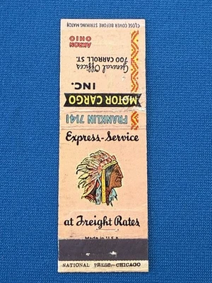 Motor Cargo Inc Freight Trucking Akron Ohio VTG Matchbook Cover Lt#2113 - Image 1 of 2