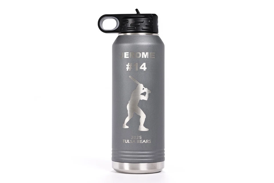 Baseball Team Player & Coach Gift: Personalized Water Bottle, Little League - Image 1 of 4