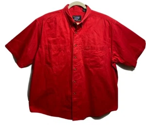 Vintage Chase Authentics Men's XL Button Up Shirt Red ShortSleeve 100% Cotton - Imagen 1 de 5
