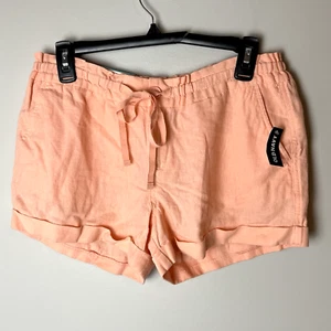 NEW Old Navy Shorts Size 6 Linen Blend Drawstring Pockets Lightweight Peach Pink - Picture 1 of 9