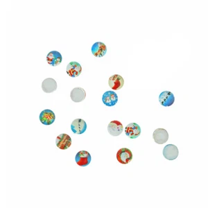 BULK 100 Christmas Glass Dome Cabochon Seals 8mm Assorted Set - CBD004 - Picture 1 of 2