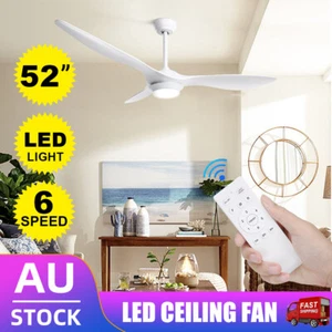 LED Light Ceiling Fan Remote Control Adjustable 6 Speeds Timer 1300mm Home Decor - Picture 1 of 12