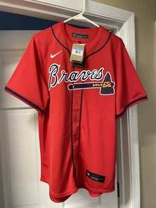Nike Men's Atlanta Braves Ronald Acuna Jr #13 Red Cool Base Jersey BRAND NEW NWT - Picture 1 of 9