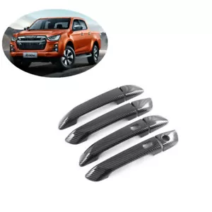 Carbon Fiber 4X Exterior Door Handle Cover Trim For Isuzu D-Max Dmax 2021-2024 - Picture 1 of 5