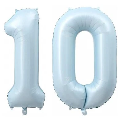 Luftballon 10 Geburtstag Zahl 40 Zoll Blau Creme Folienballon Riesenzahl Ball... - Imagem 1 de 4