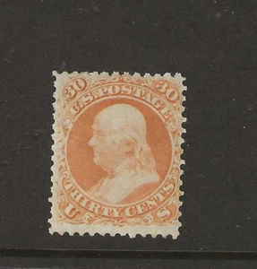US Scott #71 mint og 30c orange Franklin 1861 w/ 1994 PSE Certificate f/vf sound - Picture 1 of 3