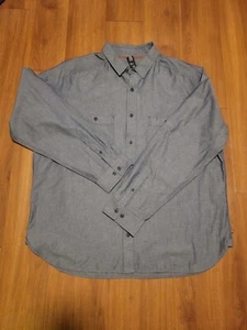 Mountain Hardwear Button Up Shirt Mens 2XL Gray Long Sleeve Hiking Outdoors READ - Picture 1 of 7