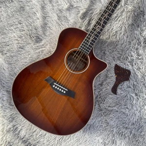 Factory Full Koa Shaded Edge Burst chitarra acustica 6 corde osso dado personalizzato - Foto 1 di 6