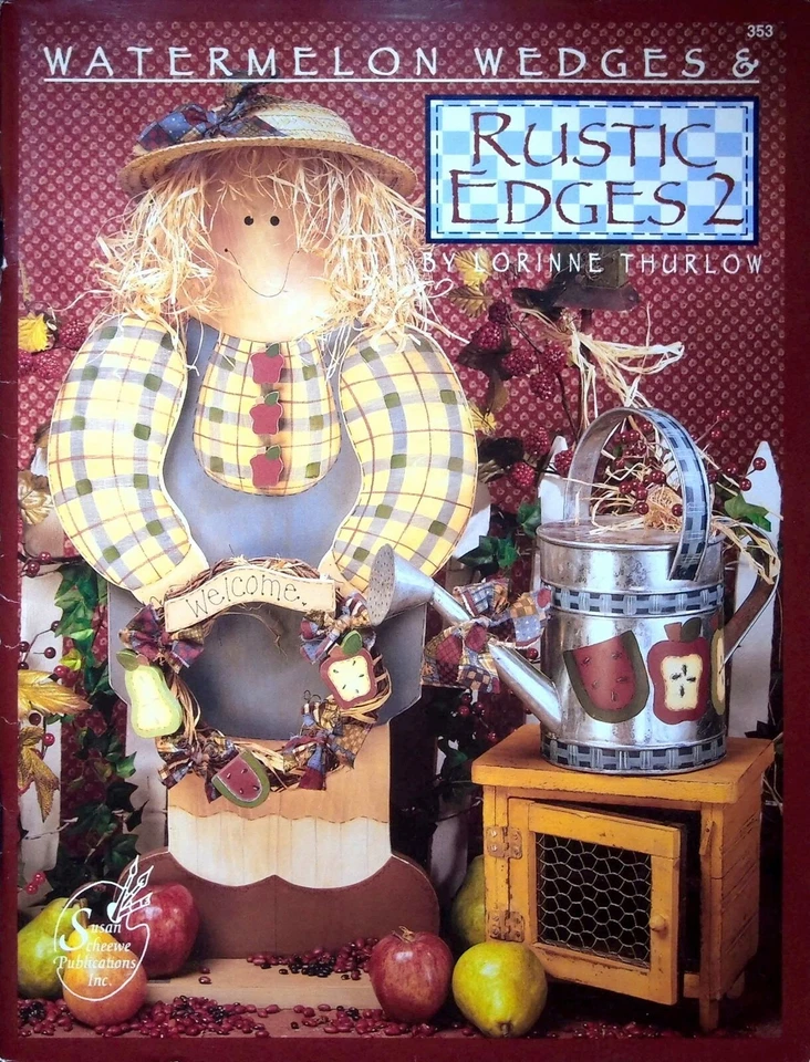 WATERMELON WEDGES & RUSTIC EDGES 2 COUNTRY DECORATIVE PAINTING PATTERNS VINTAGE  - Image 1 of 4