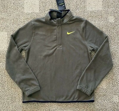 Boys Youth Size XL Nike Therma 1/2 Zip Fleece Pullover Golf Top Olive CU2203-222 - Image 1 of 3