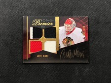 2009-10 O-PEE-CHEE OPC PREMIER ANTTI NIEMI ROOKIE QUAD JERSEY AUTO #ed 65/299