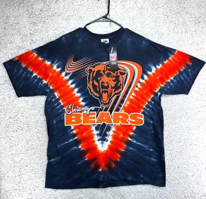 Majestic Chicago Bears NFL Tie Dye Double Sided AOP T Shirt Men's Size XL *READ* - Picture 1 of 9