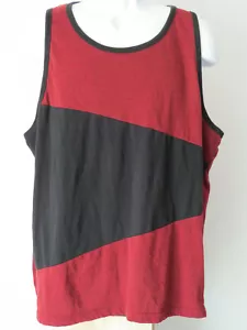 Camiseta sin mangas CSG roja alta geométrica COLORBLOCK XL EXTRA GRANDE sin mangas para hombre - Imagen 1 de 4