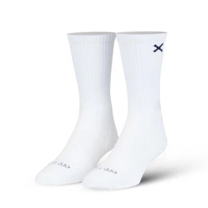 ODD SOX Basix White Crew Socks, Men's Women's, Athletic, Lightweight, 3 Pack - Picture 1 of 2