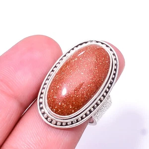 Golden Sunstone Designer Handmade 925 Sterling Silver Ring S.7.5 R_9340_178_51 - Picture 1 of 3