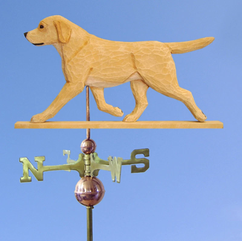 Yellow Labrador Retriever Hand Carved Hand Painted Basswood Dog Weathervane - Image 1 of 1