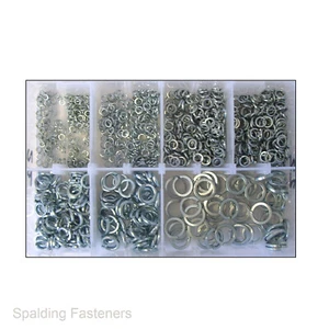 Assorted M3 to M12 Metric Zinc Plated Spring Washers - Picture 1 of 4