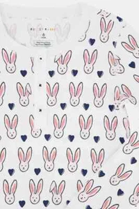 New Roller Rabbit Kids Love Bunnies Hearts Pajamas Pink White 2Y - Picture 1 of 6
