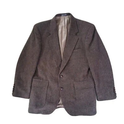 Abrigo Blazer Deportivo Arnold Palmer Vintage Marrón Espiga Tweed Lana Para Hombre 42R  Foto 1 de 4