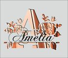 Name Wall Sticker Rose Gold Initial Personalised Wall Decor Kids Baby Bedroom