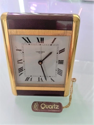 *** Cartier Tank Alarm Clock Just service A Condition  *** Cover