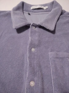 CRIQUET Men's Button Front THICK 100% Cotton (XL) Blue TERRYY CLOTH Shirt - Picture 1 of 5