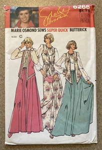 Vintage Butterick Marie Osmond schnelle Weste Rock Muster Gr. C 14-16-18 6266 UNGESCHNITTEN SEHR GUTER ZUSTAND - Bild 1 von 9