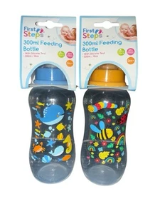 Baby feeding bottles 2x Pack BPA free assorted colors 300ml each - Picture 1 of 1