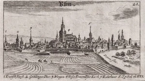 Ulm Baden-Württemberg vista grabado grabado en cobre Sandrart 1680 - Imagen 1 de 1