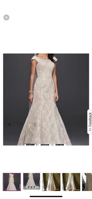 Oleg Cassini Wedding Dress David’s Bridal Size 2P - Image 1 of 4