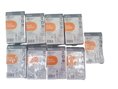 Lote de 9 cubiertas planas eléctricas comerciales de metal 1-Gang clasificadas para exteriores 820356 Foto 1 de 4