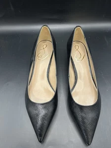 Sam Edelman Franci black patent pointed toe kitten heeled classic pump - Picture 1 of 7