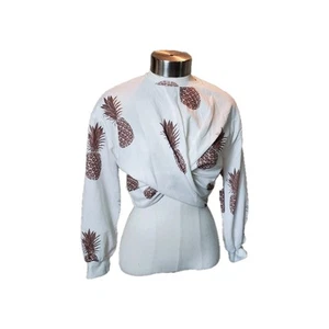 SOLY HUX Girl's Pineapple Print Long Sleeve Sweatshirt Crop Top Size 10Y NWT - Picture 1 of 7