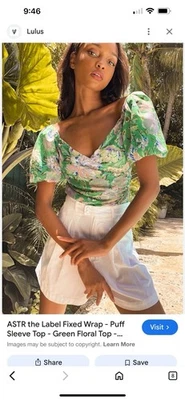 Top verde manga abullonada ASTR THE LABEL NUEVO SIN ETIQUETAS TALLA XS. Tan chic.  Foto 1 de 4