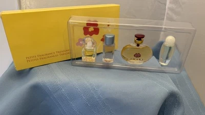 NEW IN BOX AVON Petite Fragrance Treasures 4 MINITURE Perfume BOTTLES 2006 - Image 1 of 4