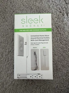 Sleek Socket Ultra-Thin Outlet Concealer with Cord 8 ft Flagship MID to OVERSIZE - Picture 1 of 2