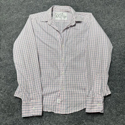 Camisa Frank Eileen Barry xadrez botão manga longa algodão EUA feminina XS X pequena - Imagem 1 de 4