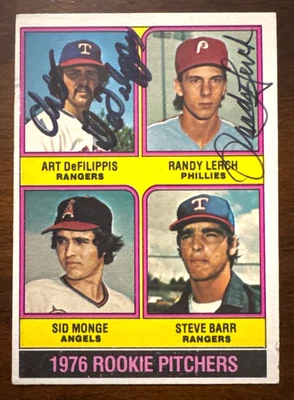 1976 Topps DeFILIPPIS, LERCH Autographed Baseball Card #595 Rookie P - Image 1 of 2