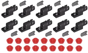 LEGO x10 Black Stud Shooter Blaster Launcher & x20 Trans-Red 1 x 1 Studs LOT - Picture 1 of 1