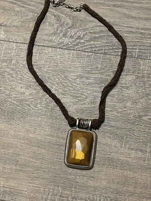 Coldwater Creek Brown 16-18" Corded Pendant Necklace - Изображение 1 из 4