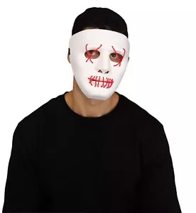 Fun World Scary Glowing Illumo Battery Powered Mask, One-Size, White Red - Picture 1 of 2