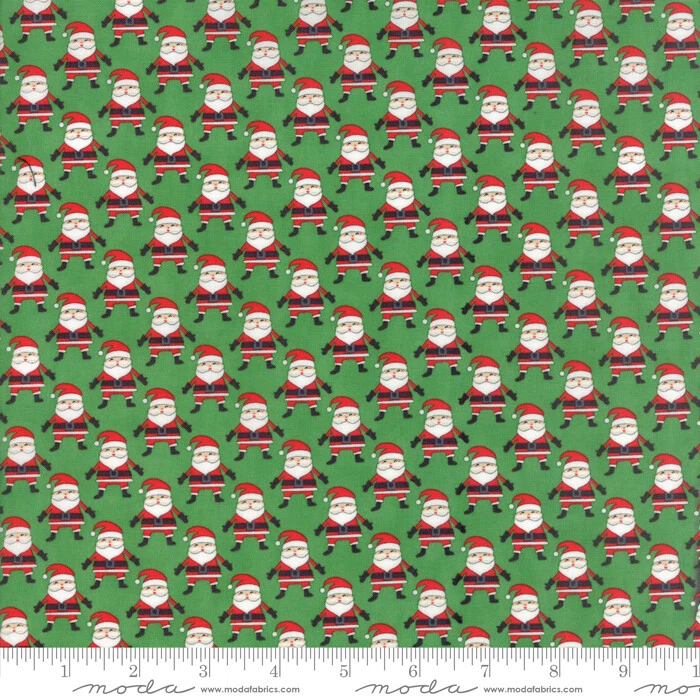 The North Pole Holly 20583 17 Moda Santa Claus on green red fabric ~By The Yard - Image 1 of 1