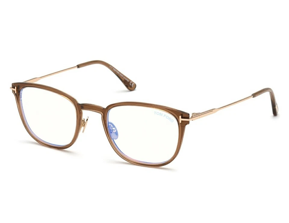 Tom Ford FT 5694-b 028 Rose Gold/rose Champagne Square Men Eyeglasses