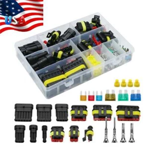 240 Pcs 1-6 Pin Car Automotive Waterproof Electrical Wire Connector Plug Kit Set - Picture 1 of 8