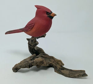 Handcarved Cardinal on Driftwood Folk Art Signed Phillip Brown Swannanoa NC 2000 - Picture 1 of 8