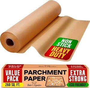 Unbleached Parchment Paper for Baking 15in x 210ft – 260 Sq.Ft Roll with Cutter, - Picture 1 of 6