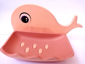 Bathroom Drain Soap Holder Rack Whale Shape Soap Box  Self-Adhesive Wall Mounted - Picture 1 of 8